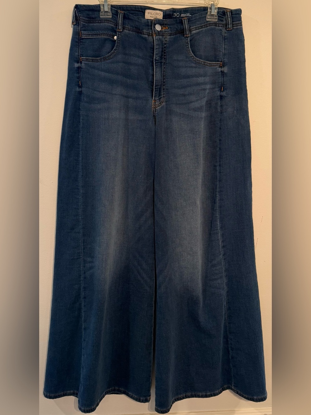 Pilcro Wide Leg Jeans in Dark Indigo Blue